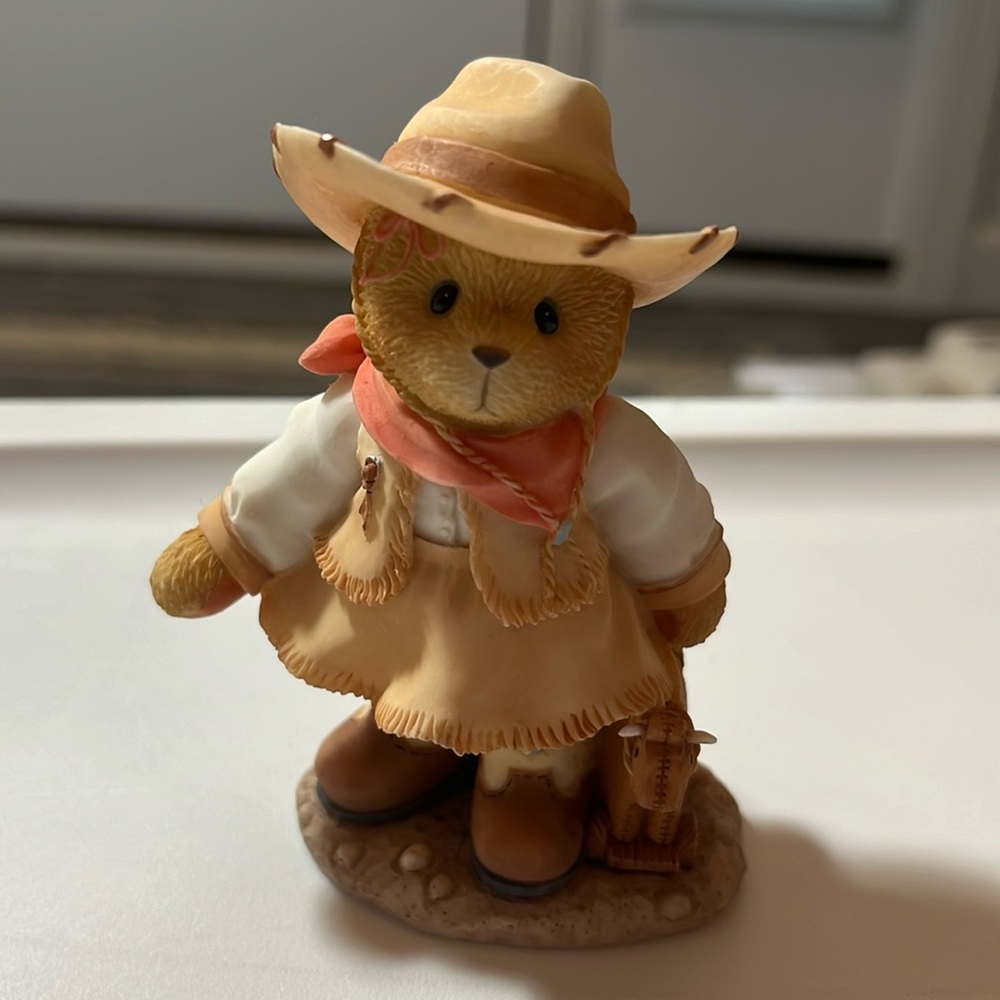 Cherished Teddies 466271 Sierra cowgirl w/ toy cow figurine. “You’re My Partner”
